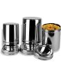 Stainless Steel Ubha Dabba Set Of 3 (16,17,18)