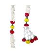 Single String Of White Jasmin With Red & Yellow Artificial Flower Ladi - 42