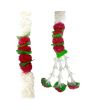 Single String Of White Jasmin With Red Artificial Flower Ladi - 42