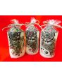 Hand Decorated Medium Candles - White with Brown Design