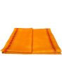Pattu Cotton - Orange with Patterned Red Square Border