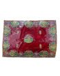 Red Velvet Chunri with Embroidery  - Rectangle - 23.5 cm x 32.5cm