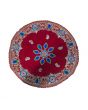 Red Velvet Chunri with Embroidery - Round - 37.5cm Diameter