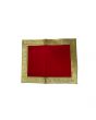 Red Velvet Chunri with a Thick Gold Border- Rectangle - 6X9
