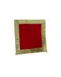 Red Velvet Chunri with a Thick Gold Border- Square - 10X10