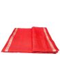 Pattu Cotton - Red with Patterned Silver Straight Border
