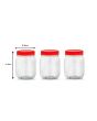 Sunpet 500 ml Red Top Plastic Food Storage Jars Canisters (3 Pack)