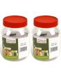 Sunpet 750 ml Red Top Plastic Food Storage Jars Canisters (2 Pack)
