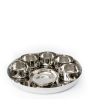 Full Stainless Steel Thali Set : 1 Sada Khumcha No13 Thali with x 5 Sadda Vatti Size 5.5 & 1 Halwa Plate Size 5