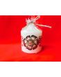 Hand Decorated Small Candles - White with Brown & Gold Design
