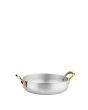 Brushed Aluminium Finish Mini Saute Pan 500ml with brass handles
