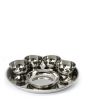 Full Stainless Steel Thali Set : 1 Beaded Khumcha No13 Thali with x 4 Iodine Bowls Size 5