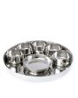 Full Stainless Steel Thali Set : 1 Sada Khumcha No14 Thali with x 5 Sadda Vatti Size 6 & 1 Halwa Plate Size 6
