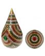 Decorated Beaded Coconut- Sliver, Gold, Red and Green Gems