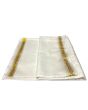 Pattu Cotton - White with Patterned Gold Border