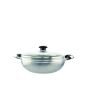 Grey Non-Stick Wok With Glass Lid – 22 cm
