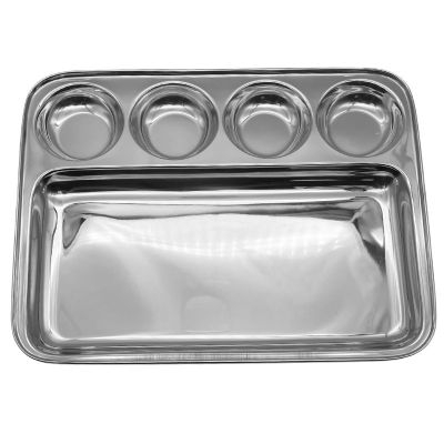 Stainless Steel 5 Compartment Dosa Plate