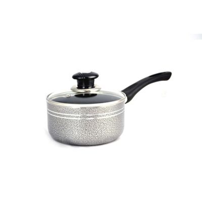 Grey Non-Stick Cookware Saucepans with Glass Lid (16cm)