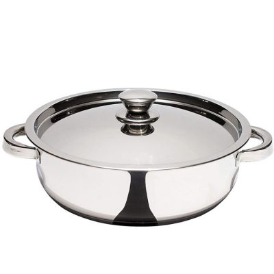 Zinel Stainless Steel Sauté Pan with Stainless Steel Lid, 32cm - 9.2L