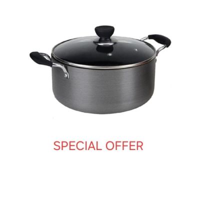 Zinel Hard Anodized Non-Stick Cookware Casserole With Glass Lid - 28 cm (OFFER PRICE)