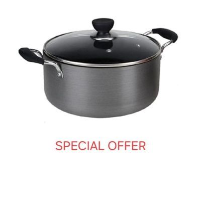 Zinel Hard Anodized Non-Stick Cookware Casserole With Glass Lid - 30 cm (OFFER PRICE)
