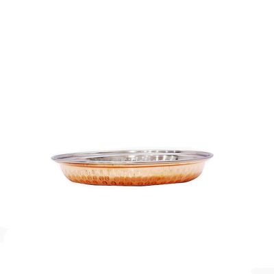 Copper Hammered Oval Dish 22cm No 2