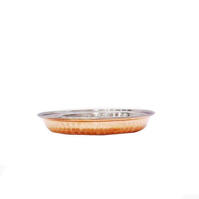 Copper Hammered Oval Dish 22cm No 2