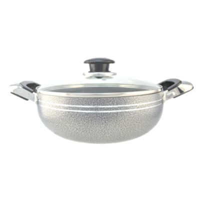 Grey Non-Stick Wok With Glass Lid – 26 cm