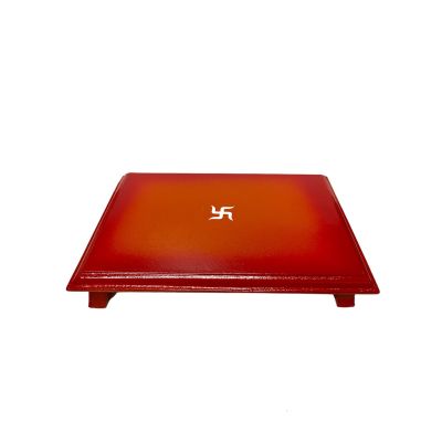 Wooden Red Chowki (Patla) Small Rectangle