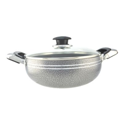 Grey Non-Stick Wok With Glass Lid – 30 cm