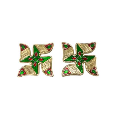 Plastic swastik Sticker - Pack of Two