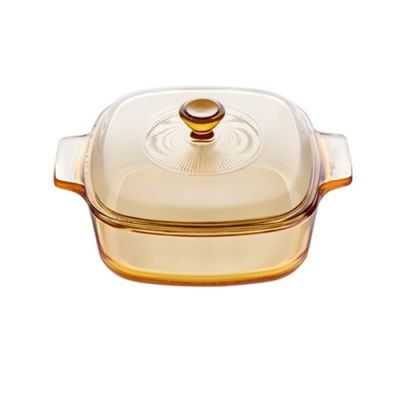 Visions Reverse Square Casserole 3L with Glass Cover