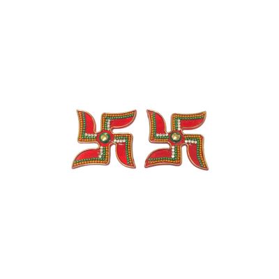 Plastic Swastik Sticker - Pack of Two