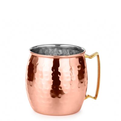 Copper Hammered Mug With Handle -600ml