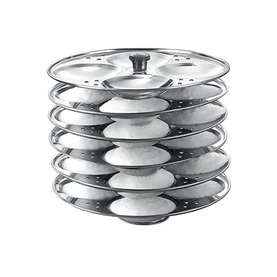 Stainless Steel Idli Stand - Regular Size - 6 Plates (24 Idli)
