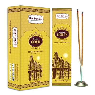 Hari Darshan Temple Gold Incense Sticks (Pack of 12)