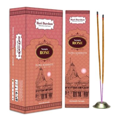 Hari Darshan Temple Rose Incense Sticks (Pack of 12)