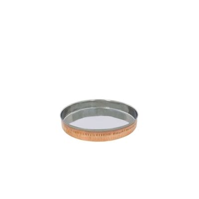 Copper Hammered Round Thali  17cm
