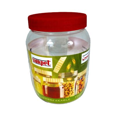Sunpet 1000 ml Red Top Plastic Food Storage Jar Canister