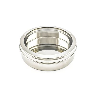Stainless Steel Puri Dabba 12 With Transparent Lid