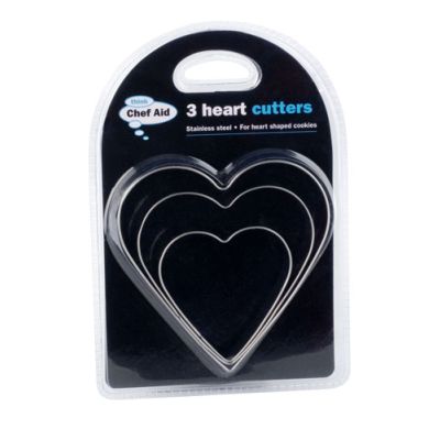 Stainless Steel Heart Ssaped Cutters (Set of 3)