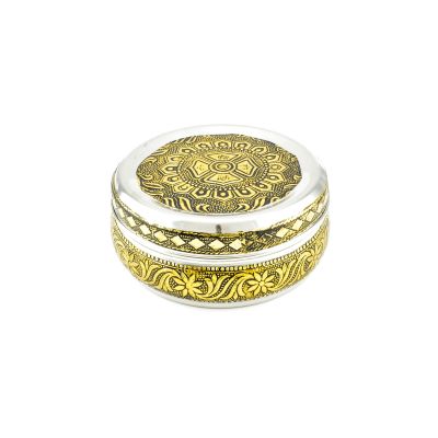 Indian Traditional Matka Dabba Container No 10 Gold Oxidize Finish