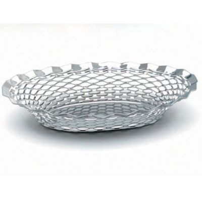 Stainless Steel Oval Crome Basket 30cm