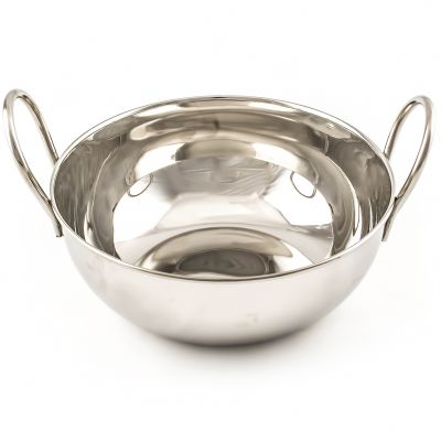 Stainless Steel Small Veg Kadai With Handle 16.5cm
