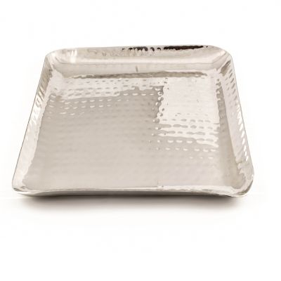 Stainless Steel Hammer Square Platter 15cm