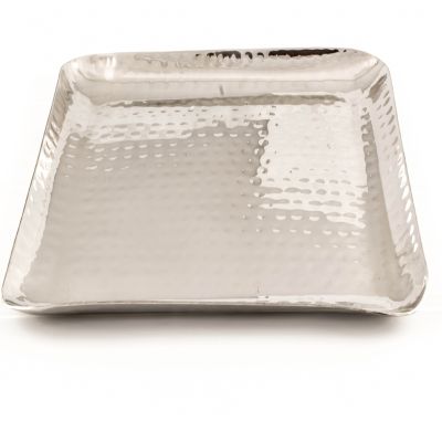 Stainless Steel Hammer Square Platter 20cm