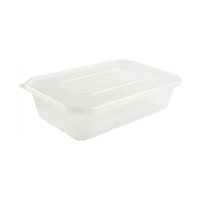 Plastic 500ml Microwave Food Takeaway Containers - Pack of 6