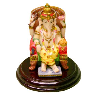 Ganesh In Chair Ex.-Small (Colour Ganesh)
