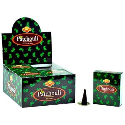 SAC Patchouli Natural Extract Incense Cones (Pack of 12)