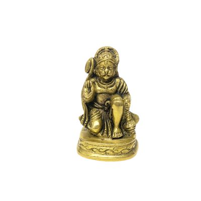 Brass Hanuman Sitting - Height 6.5cm - Width 4cm
